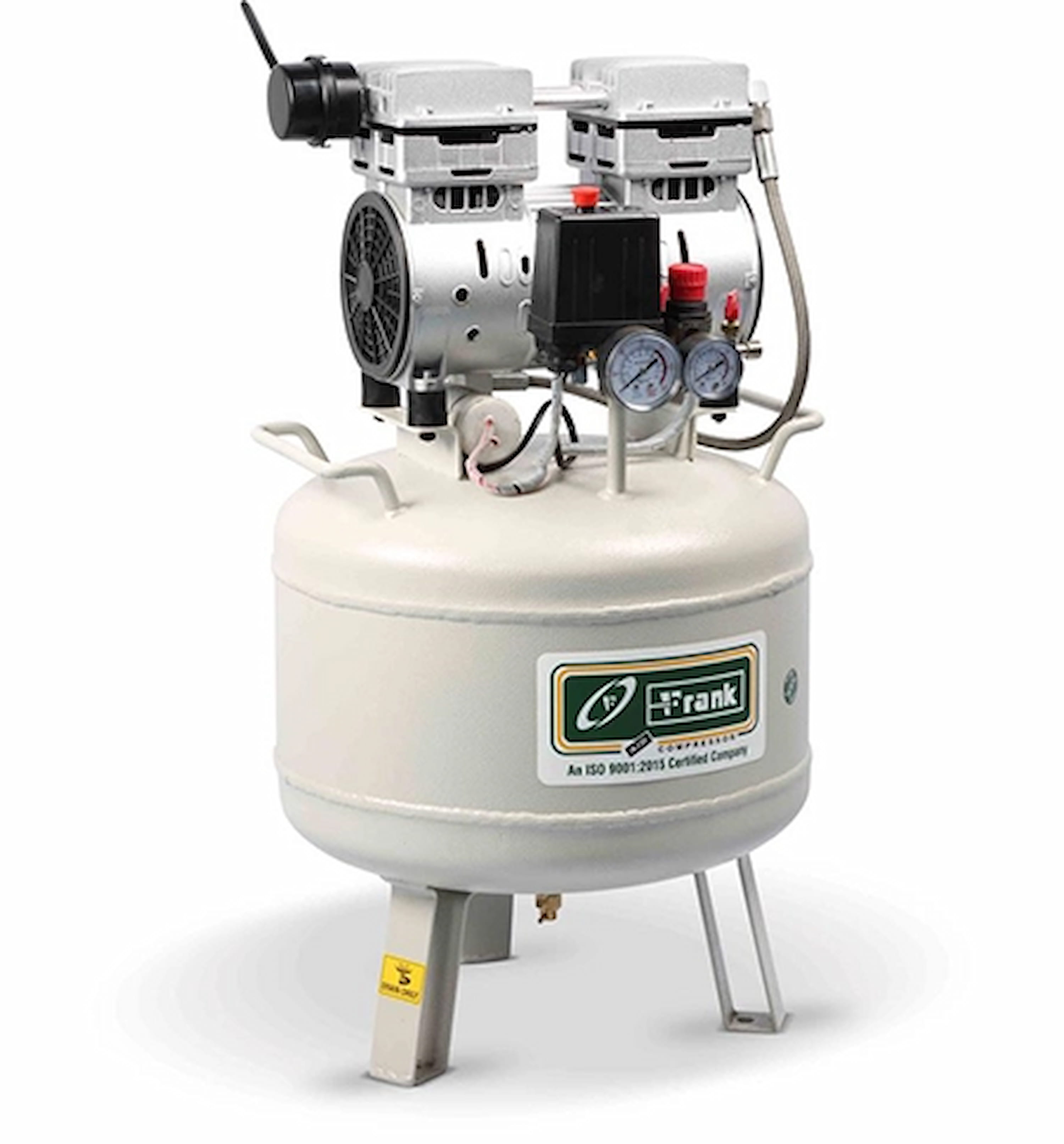 Compact oil-free dental air compressor